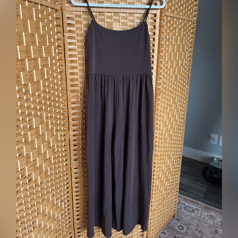 Wilfred Market Jumpsuit in rich mocha brown
